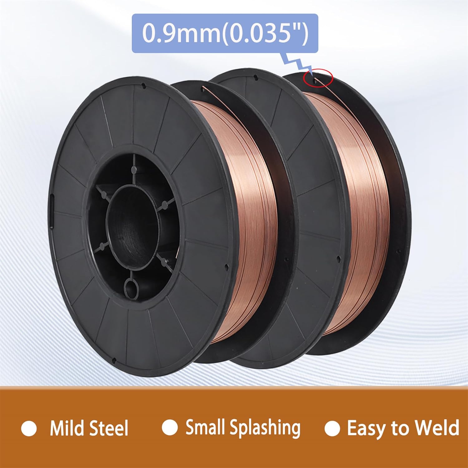 2 Rolls ER70S-6 Solid Mig Welding Wire 0.035 Inch (0.9MM) Mild Steel Welding Wire 10Lb Spool - Image 2