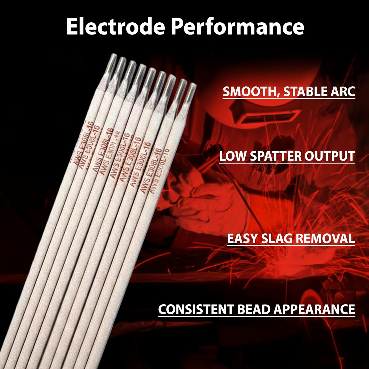 E308L-16 Stainless Stick Welding Electrodes, 3/32 in (2.5 mm) x 14 in (350 mm), 2 lb (1 kg) Box - 308L Low Carbon, All Position, AC/DC Compatible - Image 2